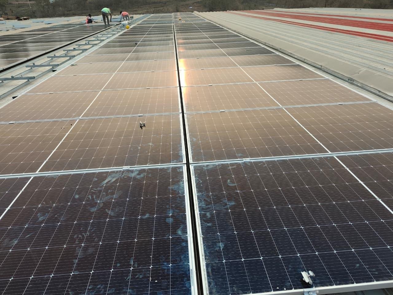 Elevated galvanized structure with solar panels